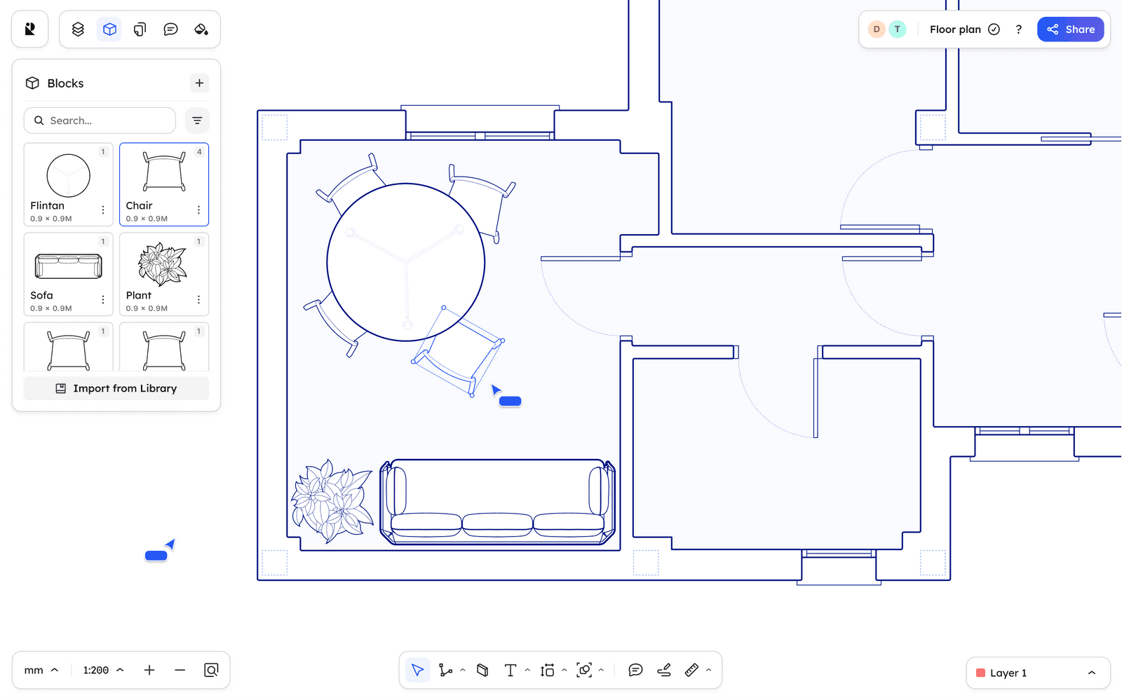 Draw and lay out your ideas on an infinite canvas.