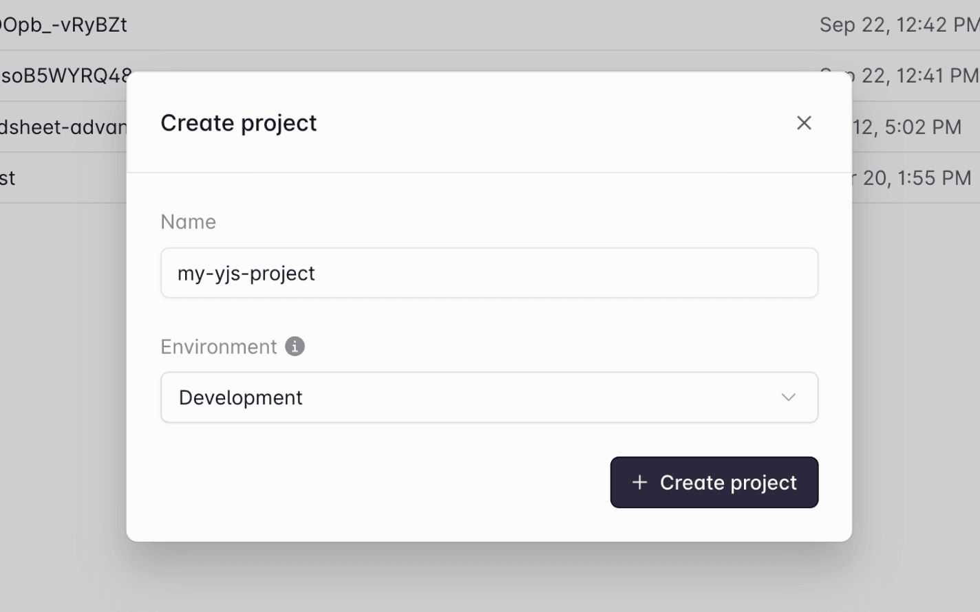 Create a Liveblocks project